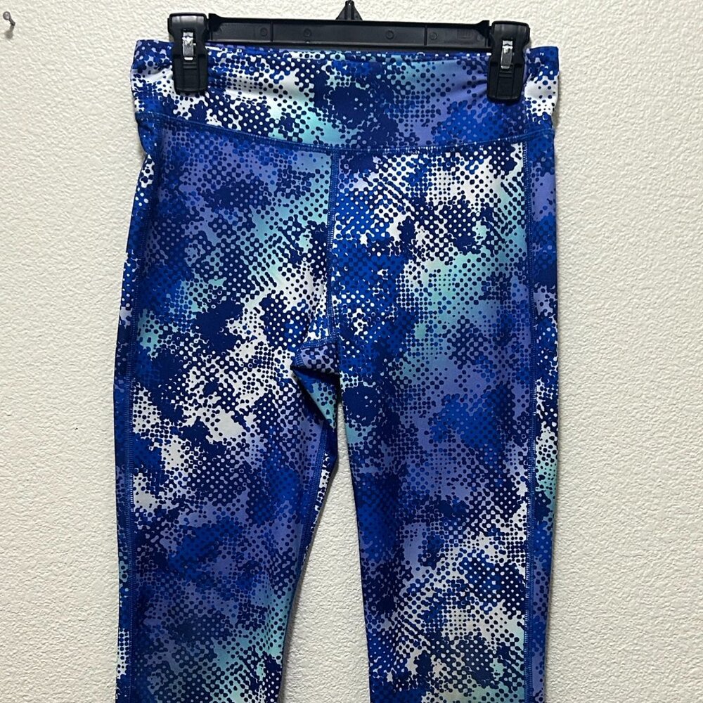 Old Navy go dry blue pattern capri leggings, XL (14-16)